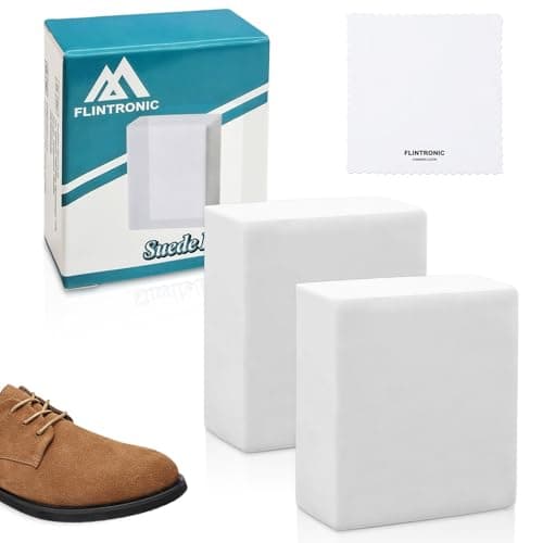 flintronic 2 Pcs Magic Suede Scuff Eraser, Shoe Boot Portable Cleaning Kit, Decontaminate with Polishing Particles for Shoes in Chamois, Nubuck & Sneakers