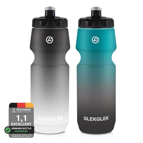GLEKGLEK Squeeze Sports Bottle 750ml, Leakproof Drinks Bottle, BPA Free