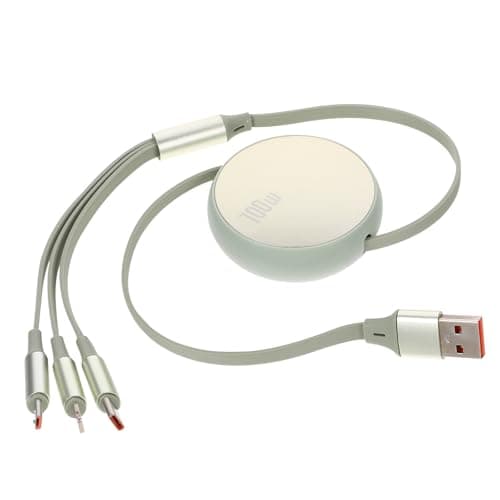Hemobllo Type-c Retractable Fast Charging Cable for Data Transmission Portable Mint Green Usb Charger for Home Office Travel Driving Assorted style