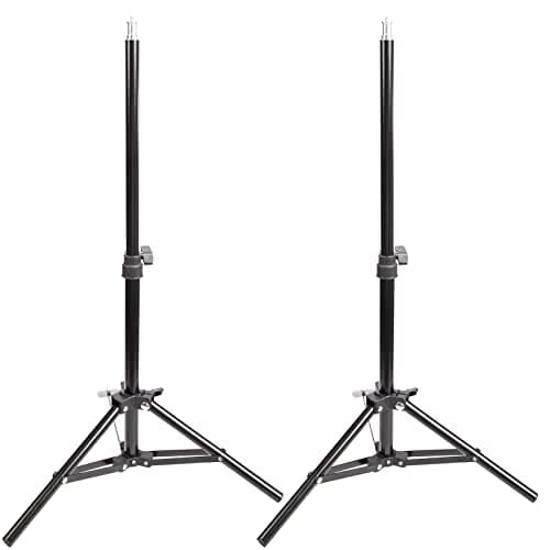 BOLLUMA 2x 70cm Mini Light Stand, Aluminium Travel Tripod Stand, Adjustable Lightweight Studio Outdoor Photography with 1/4" Screw, 2kg Load, for Ring Light, Flash, Softbox, Podcast, 2 Packs