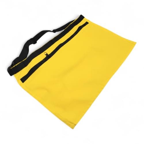 6 Pocket/4 Pocket Market Trader Money Belt | Denim Trader Belt | Money Apron | Traders Adjustable Waist Strap Anti-Theft Wallet Apron Pouch for Restaurants Festivals Fetes (4 Pocket-Yellow) — view 5