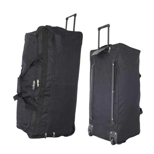 Bordlite 30" Extra Large Wheeled Holdall – Heavy-Duty 2-Wheel Travel Bag with Extendable Handle, Spacious Duffel Luggage for Holidays, Camping, Sports or Weekend Trips – Black
