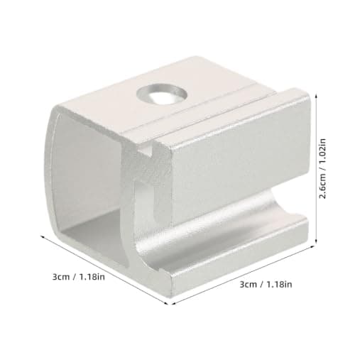 2pcs Camping Table Slide Lock, Silver Aluminum Alloy Extension Clamp — view 2