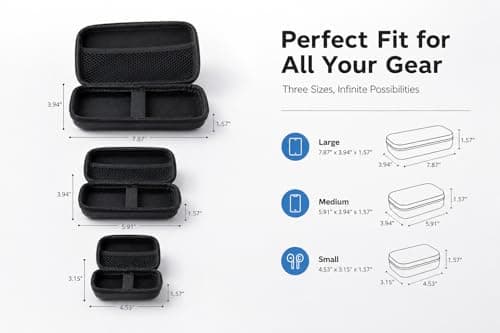 CBMZHF 3-Piece EVA Hard Shell Storage Box Set - Waterproof Zipper Case for Electronics, Headphones, Camera & Tools | Shockproof Travel Organizer with Secure Compartments — view 2