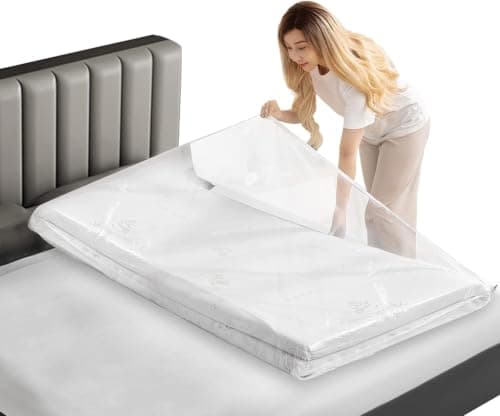 Esoes Vaccine Storage Bags, Extra Large Vacuum Storage Mattress Bags for Moving- Waterproof, Sealable with Zipper, Reusable, No Vacuum Pump (180x85cm)