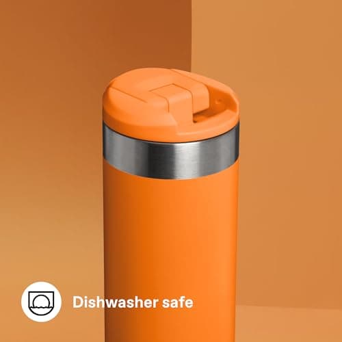 Stanley 1913 Aerolight Transit Travel Mug 0.35L - Keeps 4 Hours Hot - 6 Hours Cold - Dishwasher Safe - Leakproof - Car Cup Holder Compatible - Insulated Coffee Cup - Goldenrod Coral — view 6