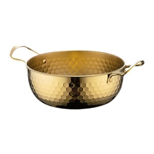 Llazsybz Korean Ramen Cookware Set for Outdoor Dining Adventures, Gold 18cm