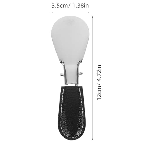 Portable Pu Cover Stainless Steel Shoe Horn with Foldable for Men Women — view 2