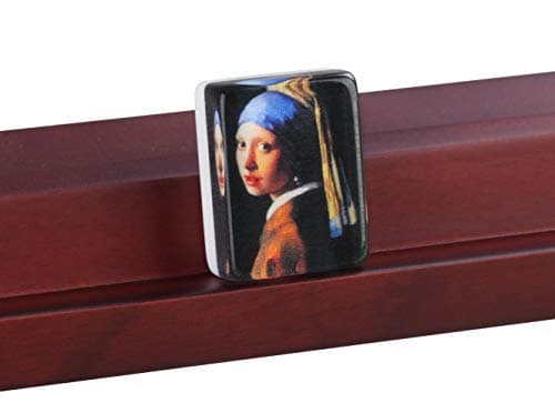 166 American Western Mahjong Set Suitcase Limited Edition Embedded Masterpiece Background in Leather Suitcase Girl Pearl — view 3
