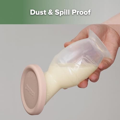 haakaa Manual Silicone Breast Pump with Suction Base and Silicone lid Set, One-Piece Design, Hands-Free Silent Operation, Natural Suction, Spill-Proof & Easy to Clean, 5oz/150ml, Blush — view 5