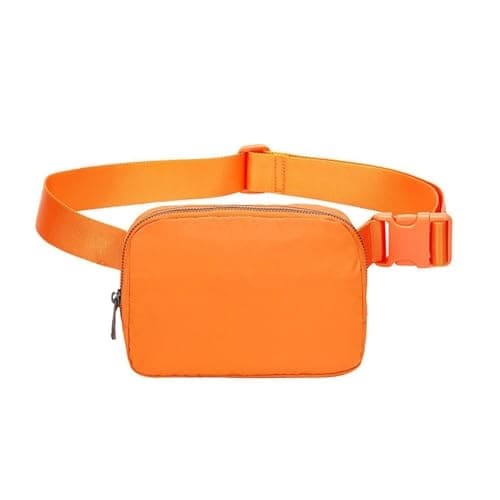 Uwiyo Bumbags for Ladies Belt Bag for Women Men Small Crossbody Bags for Women Fashion Fanny Pack Waist Bag with Adjustable Strap for Travel Outdoors Running Hiking (Orange)