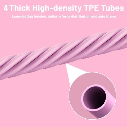 Multifunctional Pedal Puller Resistance Rope - 4 Elastic Tube Gym Bands Resistance, Ankle Resistance Bands, Home Gym/Pilates Workout Equipment Accessories for Women Fitness, Fitness Technology, Pink — view 2