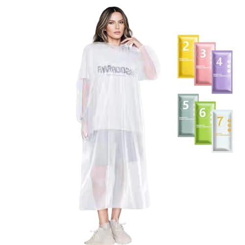 flintronic 6 Pack Waterproof Rain Ponchos Adult, Portable Clear Raincoats for Women and Men, Emergency Raincoats Adult with Hood for Outdoor Concert, Camping, Hiking