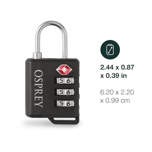 Osprey Travel Sentry, Cable Padlock, Black — view 2