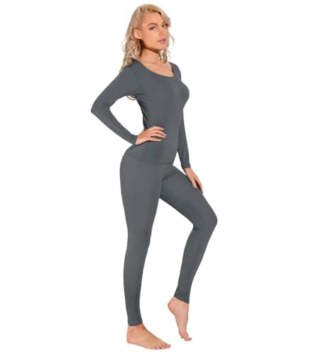 Liang Rou Women's Scoop Neck Top & Bottom Ultra Thin Thermal Underwear Set — view 3