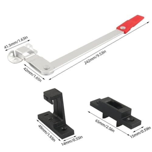 Risveglio Wind-Resistant RV Window Latch Support Bar, Aluminum Exit Latch with Red Handle for Travel Trailer Camper, Silver Safety Escape Rod Kit — view 6