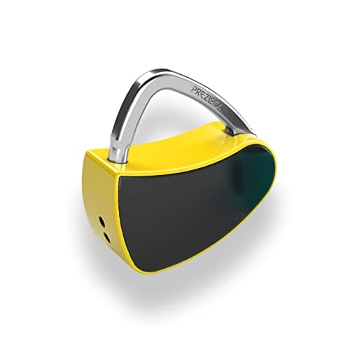 Fingerprint Padlock, Smart Lock with Keyless Biometric, Colorful, Fashionable Lock, Compact Lock, Summer Gift, USB Rechargeable. (Vivid Canary)