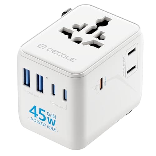 decqle “Pro” Universal Travel Adapter for International Travel -EU UK US AU