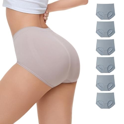 Women's 6 Pack High Rise Full Coverage Briefs Cotton Gusset Wide Waistband (6pcs-e,S)