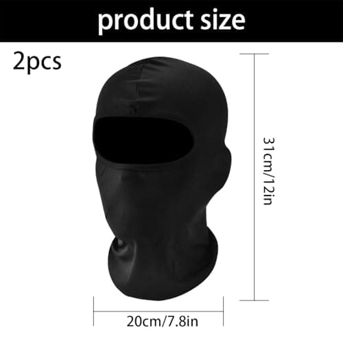 VNIDJGB 2 Pcs Kids Balaclava, Windproof Warmer Balaclava for Children, Lightweight Warmer Neck Balaclavas Kids, Face and Neck Cover Helmet for Universal Cycling, Skiing, Black and Grey — view 2