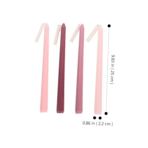 TOYANDONA 4Pcs Gradient Pink Scented Long Pole Taper Candles with Rich Rose Aroma, Nordic Style Candle Adornments for Wedding, Romantic Dinner, and Event Décor — view 2