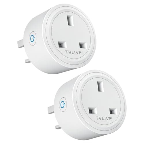 Smart Plug, TVLIVE 2 Pack Smart Plugs that Work with Alexa (Echo, Echo Dot), Google Home Voice Control, Energy Monitoring, Remote Control, Timer & Schedule, smart wifi plug socket UK, No Hub Required