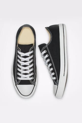 Mens Canvas Lace up Sporty Low Top Outdoor Trainers Sneakers Pumps Plimsolls with Rubber Toe Cap Shoes Black Size 8 — view 3