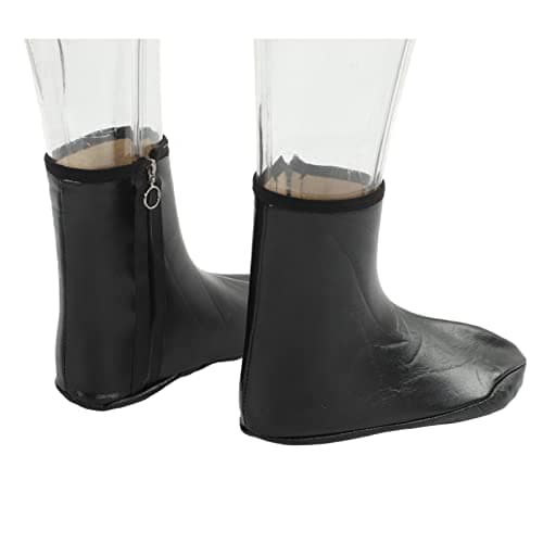 Hapivida Leather Zipper Socks, Unisex Waterproof Muslim Socks Islamic Thermal Prayer Winter Socks, Khuffy Leather Black Socks for Men and Women 35-40 — view 6