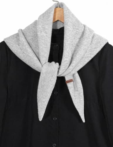 Vijamiy Wool Blend Triangle Scarf for Women, One Size, Light Grey — view 2