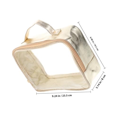 Hoement Travel Makeup Pouch Set of 3, Gold Cosmetic Bag Vanity Case Large Capacity, Portable Toiletry Organizer for Women, Suitable for Travel and Daily Use — view 2