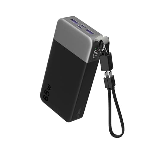 NOBIS Portable Charger 20000mAh 65W Power Bank w/Detachable Cable