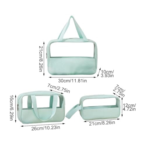 3 PCS Clear Toiletry Bags, Waterproof Cosmetic Bags with Zippers, Hanging Portable Toiletry Kit for Travel, Makeup and Toiletries — view 2