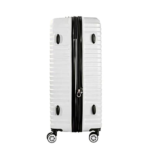Set of 3 Pieces Luggage Hard Shell Suitcase, White — view 6