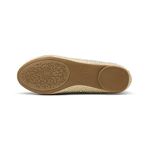 DREAM PAIRS Women's Sole-Shine Gold Rhinestone Slip On Ballet Pumps Ballerina Flats Shoes Size 7 US/ 5 UK — view 5