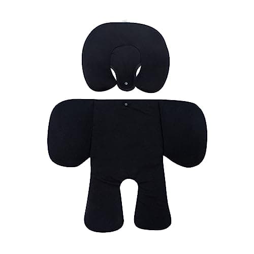 JYOKO Kids Universal Baby Reducer 2 Pieces Made Of Organic Cotton For Pram And Group 0 Car Seat Made In Barcelona – Head And Body Support – Black Series — view 5