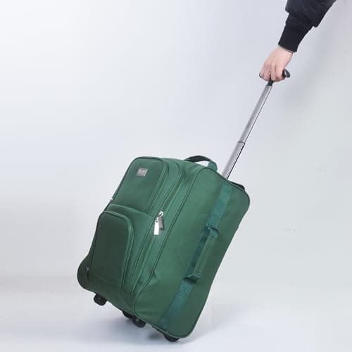 CHARKHAH Hand Luggage Case Travel Bag Trolley on Wheels Carry-Ons Flight Approved Cabin Suitcase 1.45 kg Lightweight Suitcases Large 37 Liter Bags Size 50 cm x 35 cm x 20 cm (HD-B-Green) — view 2