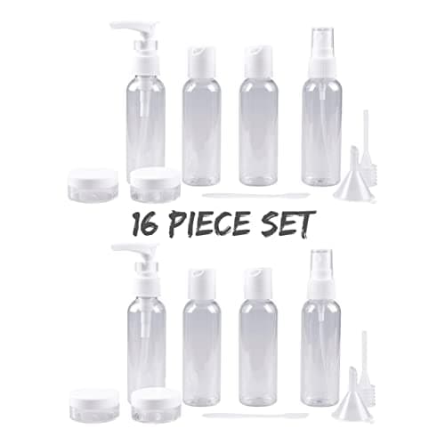 Netagon 9 Piece Travel Bottle Set Leak Proof Clear Toiletries Containers with Clear Airport Bag Case, Perfect for Travel Holidays Swimming Camping Trips (2 Packs -18 Pce) — view 2