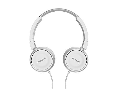 Roxel RX110 Lightweight Wired Foldable Headphones with Mic & Volume Control, On-Ear Headphones, Ergonomic Design, Answer Incoming Calls, Compatible with Android and IOS Devices (White) — view 4