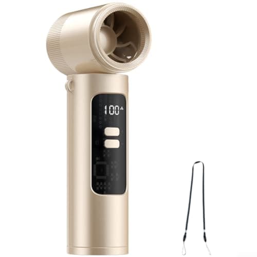 Linnkyfloa Handheld Neck Fan 20000RPM USB Rechargeable Portable 3-in-1 Folding Quiet Cooler for Travel Office Gym 13.5cm Grey(Gold)