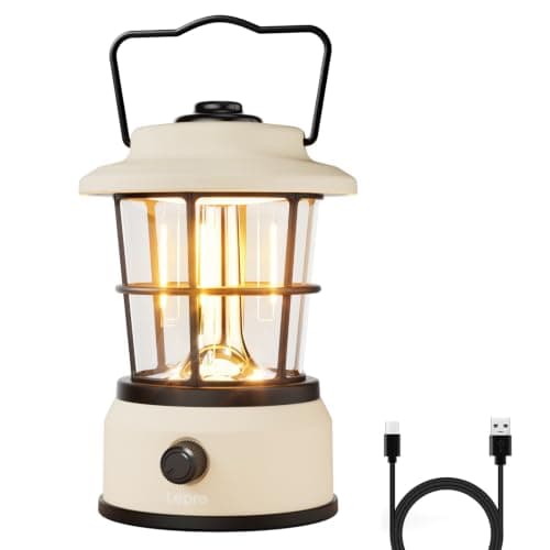 Lepro Rechargeable Camping Lantern, 3600mAh Retro Dimmable Tent Light