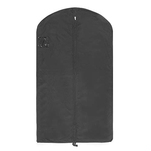 Hoesh 44" Black Finest Luxury Cotton Twill Breathable Men Suit Carrier Cover Protection Travel Garment Bag (Pack of 3)