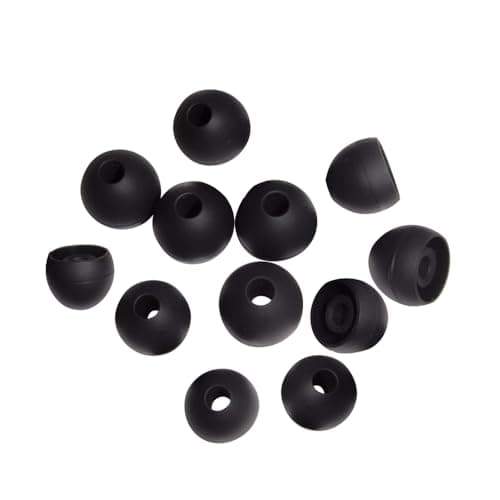 Xcessor Replacement Silicone Earbuds 6 Pairs (Set of 12 Pieces). S/M/L, Black