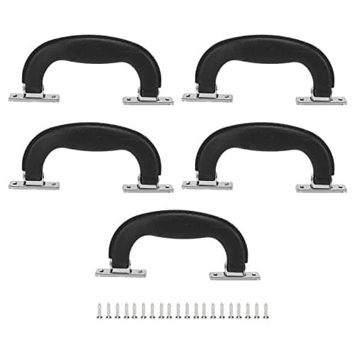 5 Pack Vintage Luggage Handles Sturdy Iron Plastic Ergonomic Replacement Pulls with Screws for Suitcases Tool Boxes Cabinets — view 6