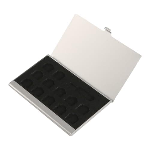 Laroal SIM Card Storage Box SD Card Holder Travel Case with 12 Slots for SIM and Memory Cards Silver Aluminum with Ejector Pin for Easy Card Organization — view 3