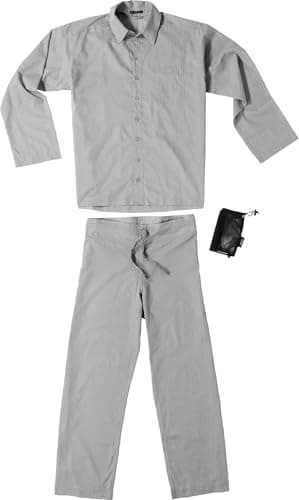 Traveler's Tree Insect Shield Travel Pyjamas Men safari grey Size L 2021 Sleepwear