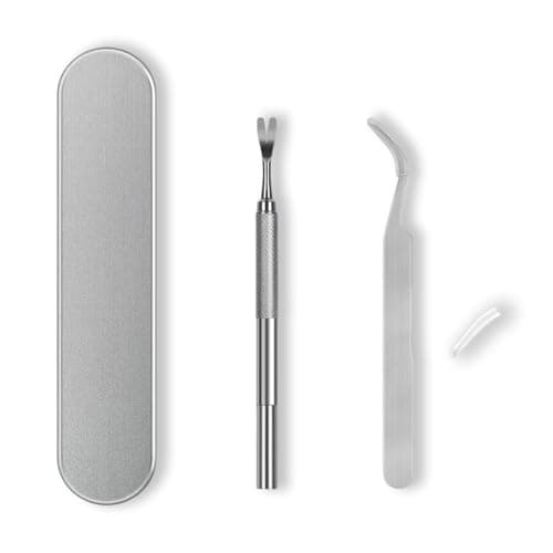 YiJianLiangBai Tick Remover Tools for Dogs, Professional Stainless Steel Tick Remover for Humans Cats Dogs, Tick Lice Remover Tool Kit Tweezers & Fork Removal Tool with Storage Box