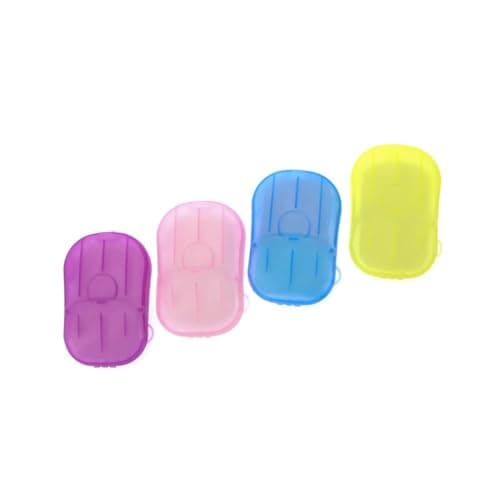 8pcs Portable Paper Soap Tablets in Plastic Box for Hiking Office Use