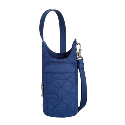 Travelon Anti-Theft Boho Insulated Water Bottle Tote, Blue, One Size, Anti-theft Boho Insulated Water Bottle Tote
