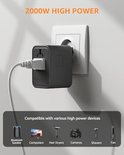 decqle Universal Travel Adapter for International Travel - EU UK US AU JP — view 2