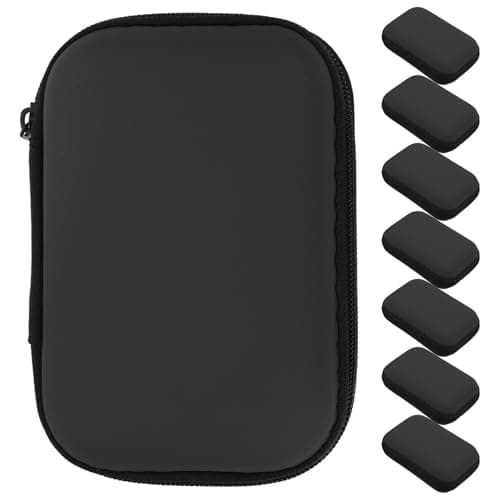 IWOWHERO 8pcs Eva Cable Organizer Case with Smooth Zipper for Travel Black